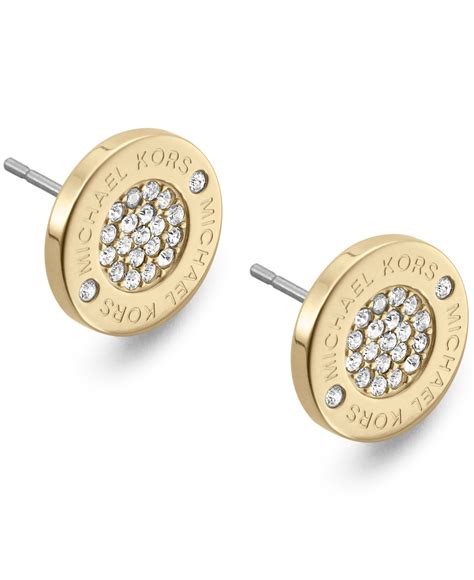 michael kors crystal pave logo stud earrings|Michael Kors hoop earrings sale.